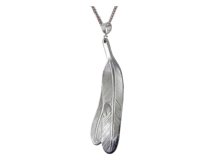 Silver Pewter Eagle Feather Pendant