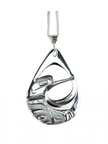 Silver Pewter Hummingbird Pendant with Sterling Silver Chain