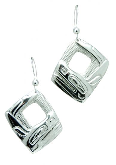 Silver Pewter Orca Earrings