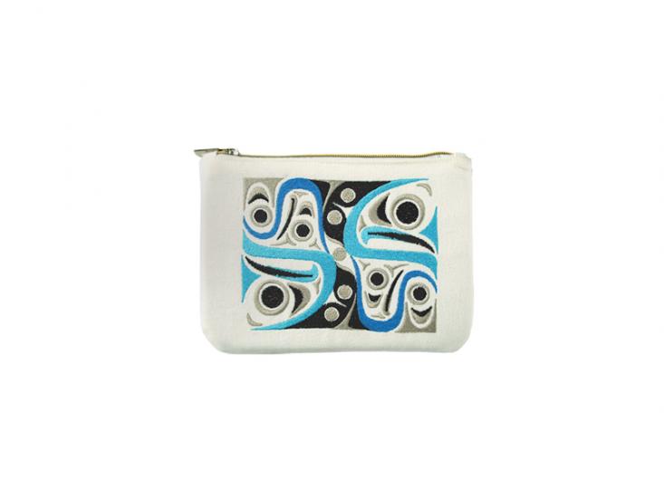 Salmon Embroidered Coin Purse