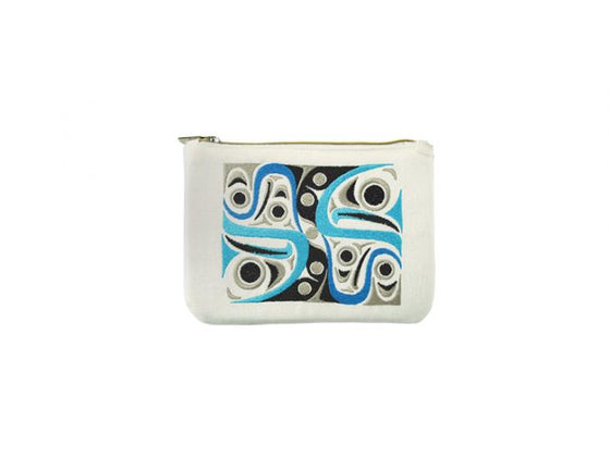 Salmon Embroidered Coin Purse