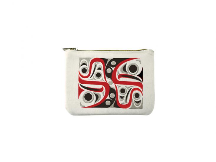 Salmon Embroidered Coin Purse