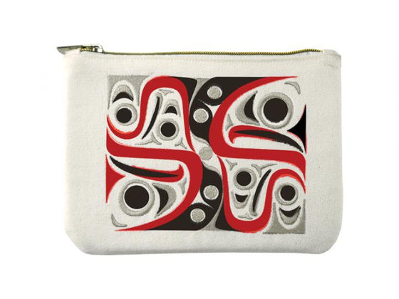 Salmon Embroidered Pouch