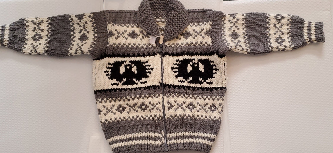 Cowichan sweater, childs (yarn) chest 33