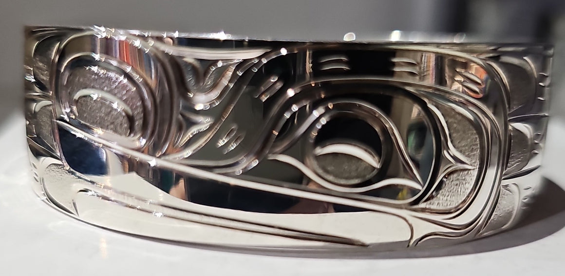 Frog Silver 3/4 inch Bracelet by Joe Descoteax