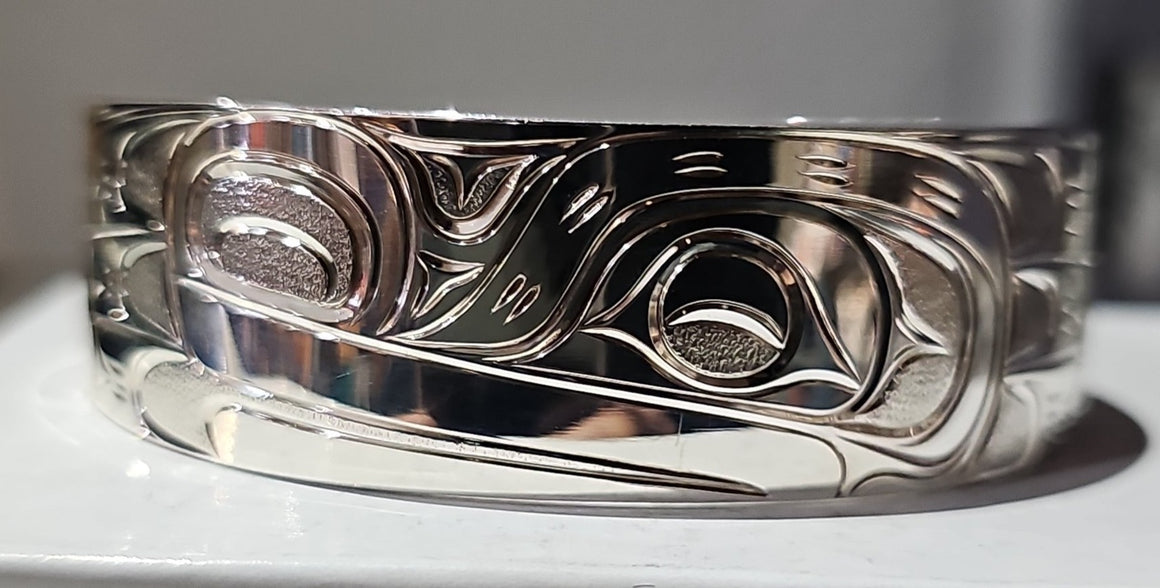 Frog Silver 3/4 inch Bracelet by Joe Descoteax