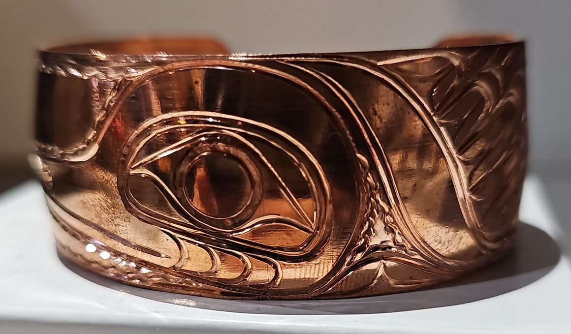 Humming Bird Copper 1 Inch Bracelet by Paddy Seaweed