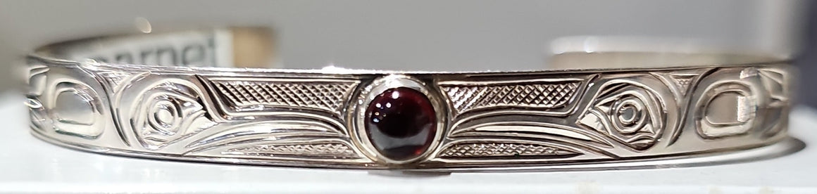 Two Hummingbird Silver/Garnet