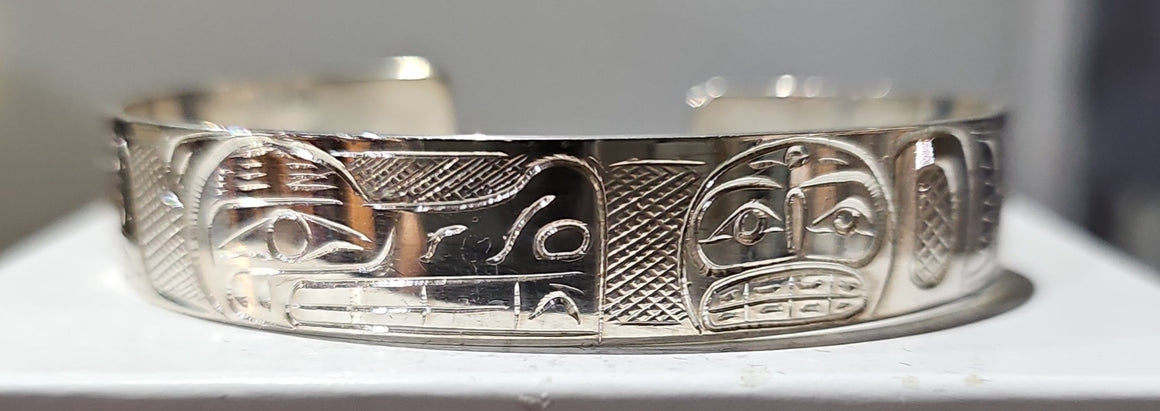 Wolf & Moon Silver Bracelet