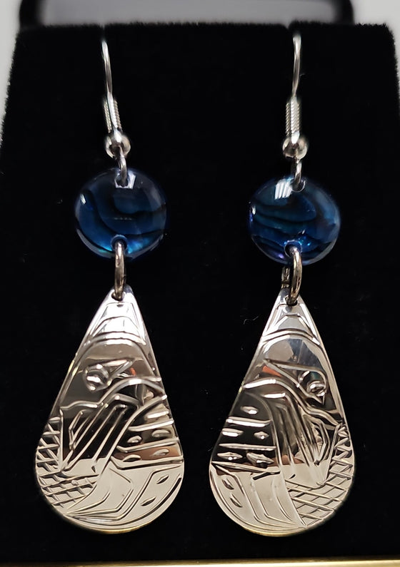 Raven Tear Drop Blue Abalone shell