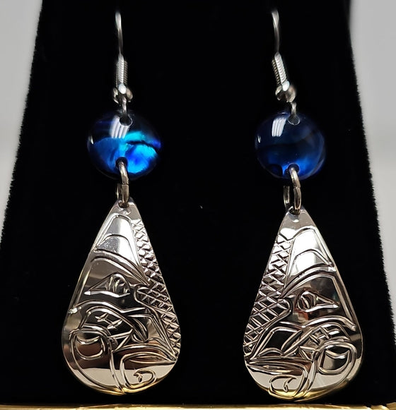 Wolf Blue Tear Drop Earrings