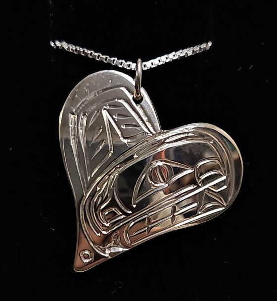 Killer Whale Heart Pendant