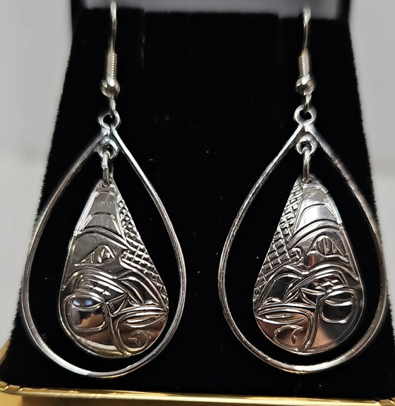 Wolf Tear Drop Earrings