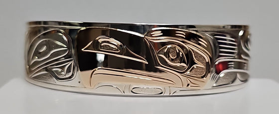 Eagle men's Silver/Gold Bracelet by Joe Descoteax