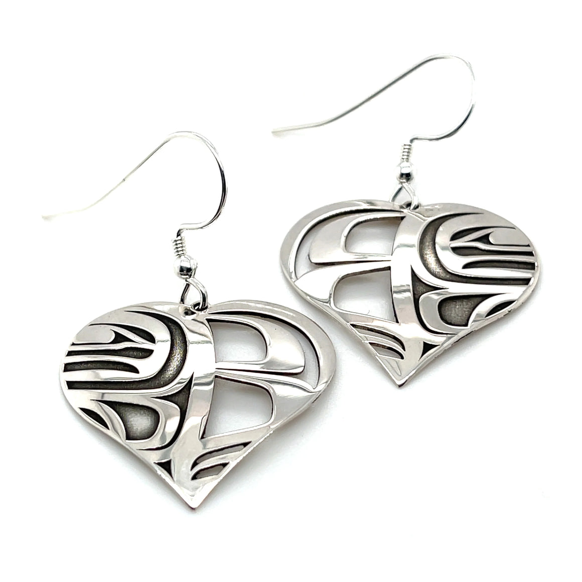 Sterling Silver Heart Box Earrings