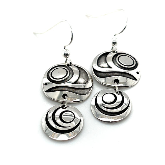 Sterling Silver Salmon Dangle Earrings