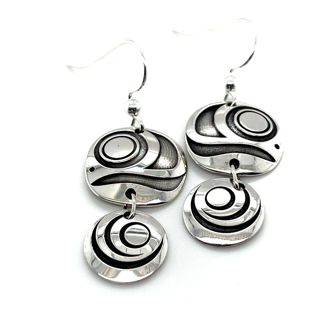 Sterling Silver Salmon Dangle Earrings