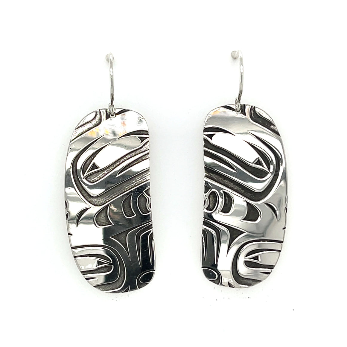 Sterling Silver Inner Ovoid Earrings