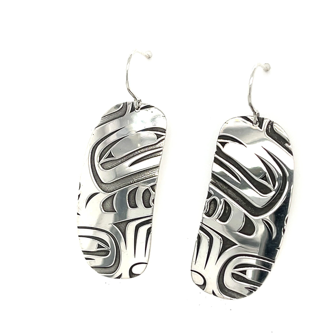 Sterling Silver Inner Ovoid Earrings