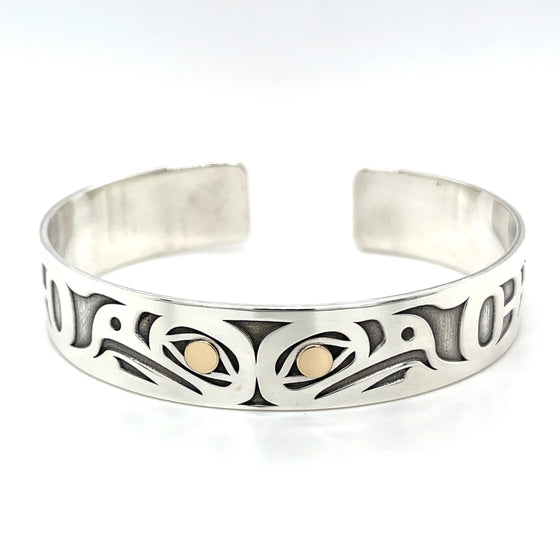 Split Eagle 1/2" Bracelet - Sterling Silver & 14k Gold by Grant Paul