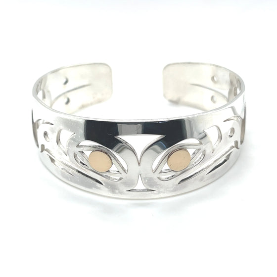 Spilt Eagle 3/4" Bracelet - Sterling Silver & 14k Gold