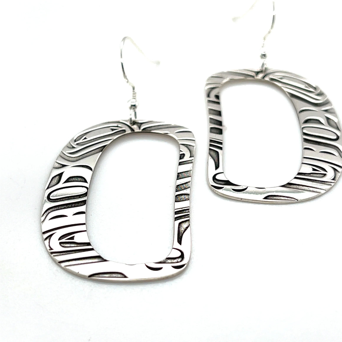 Sterling Silver Ovoid Earrings