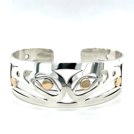 Spilt Raven 3/4" - Sterling Silver & 14k Gold - Spilt Raven