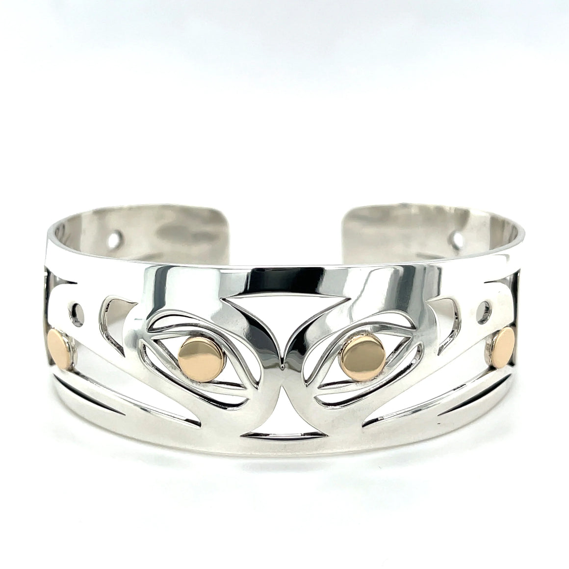 Spilt Raven 3/4" - Sterling Silver & 14k Gold - Spilt Raven