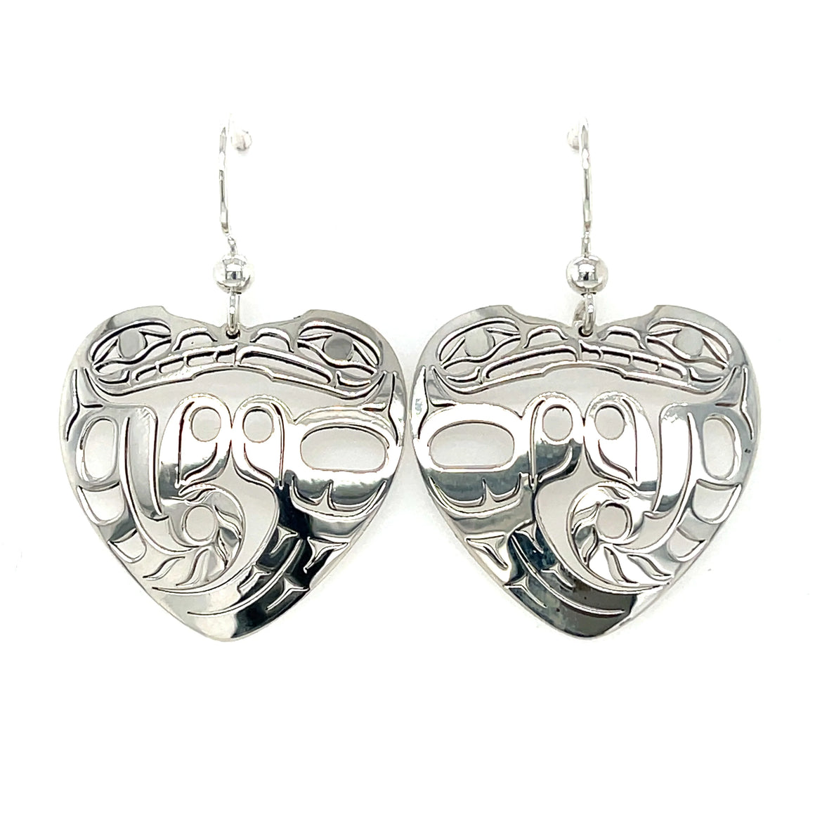Sterling Silver Heart Eagle Earrings