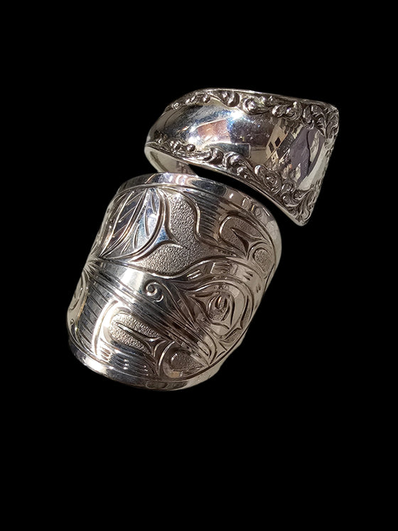 Silver spoon Hummingbird design ring