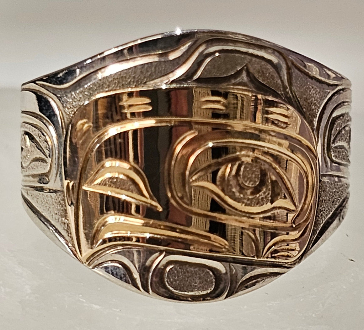 Eagle Silver Gold Ring