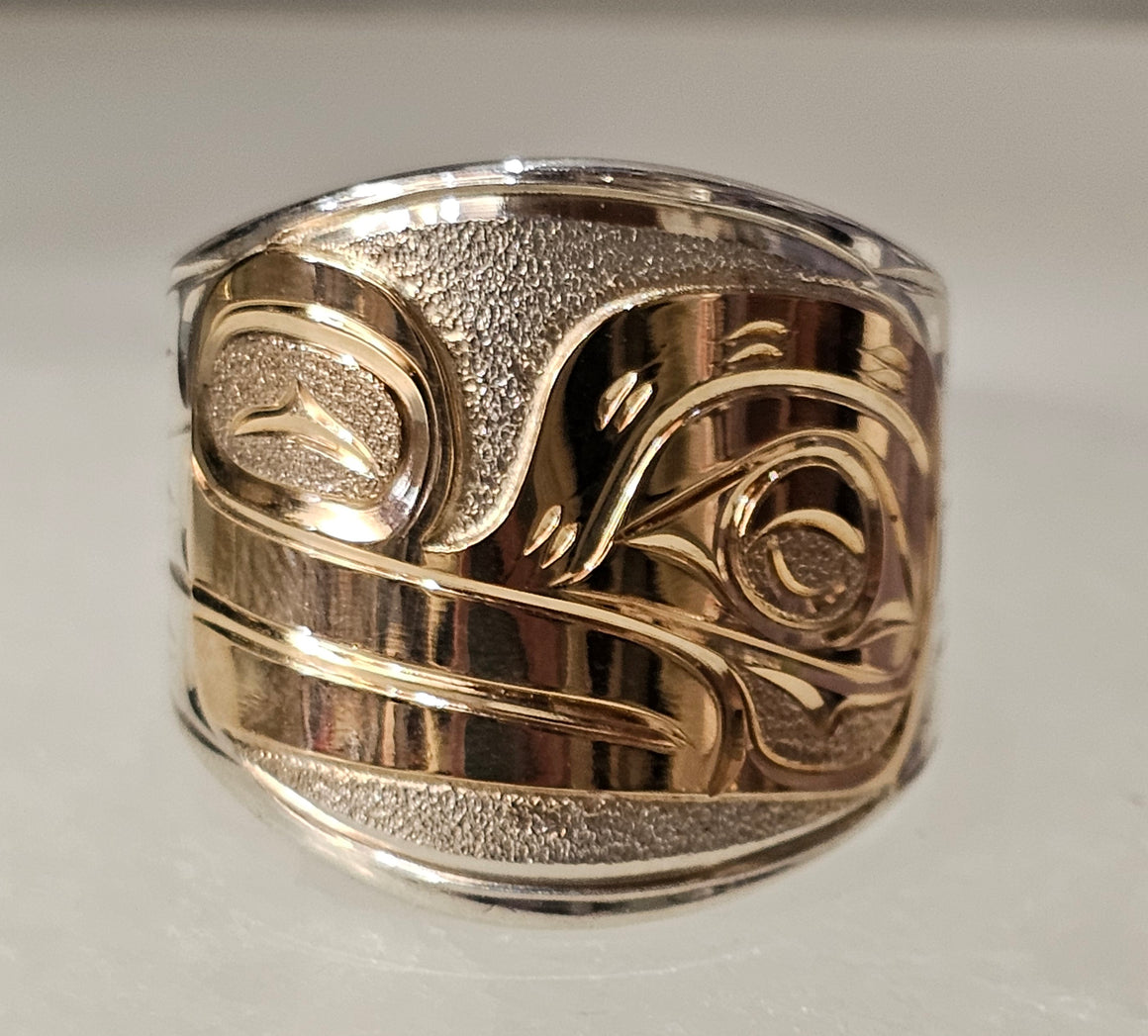 Frog Silver Gold Ring