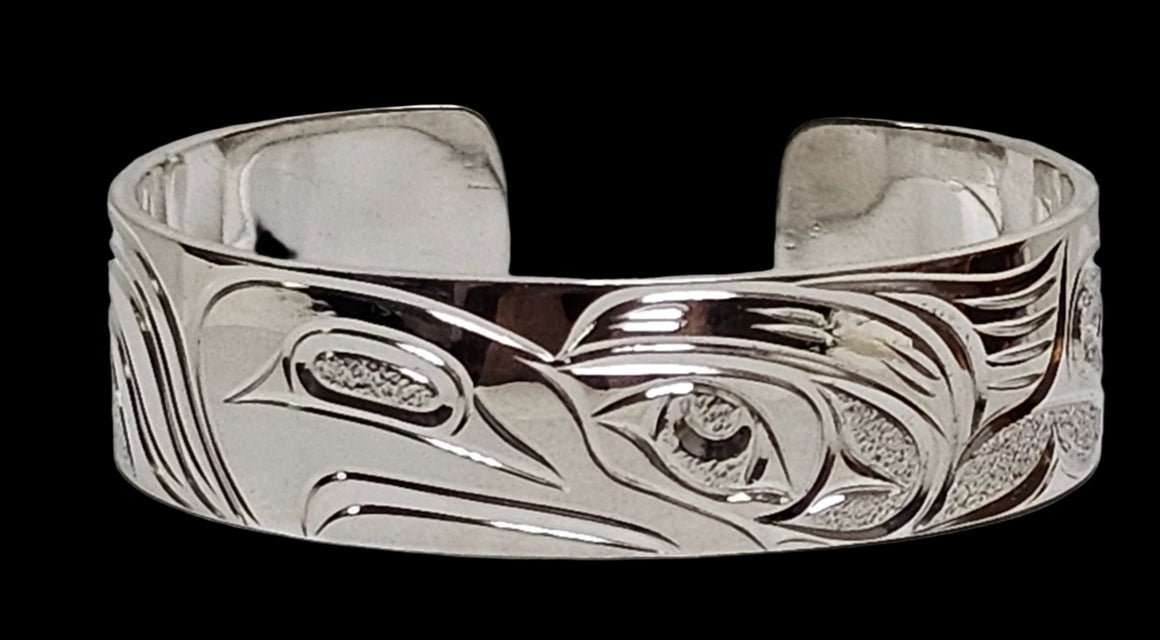 Baby Bracelet silver eagle 3/8 inch wide by Joe Descouteax