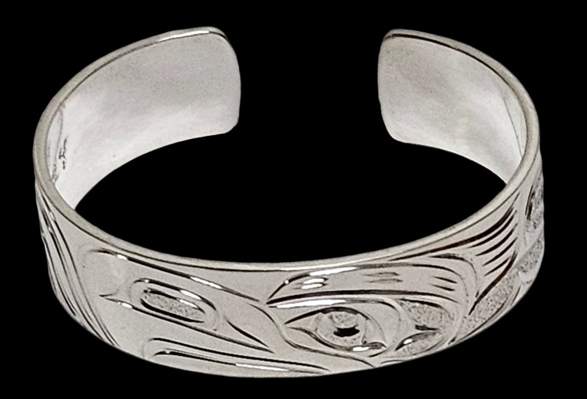 Baby Bracelet silver eagle 3/8 inch wide by Joe Descouteax