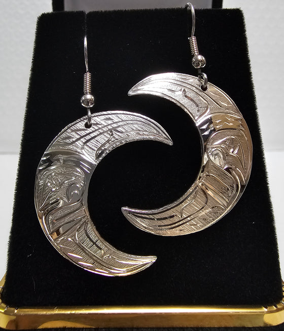 Moon Silver Earrings by Vincent Hansen