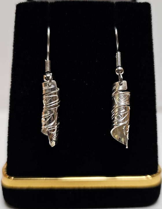 Raven Spiral Earrings by Graham Henry