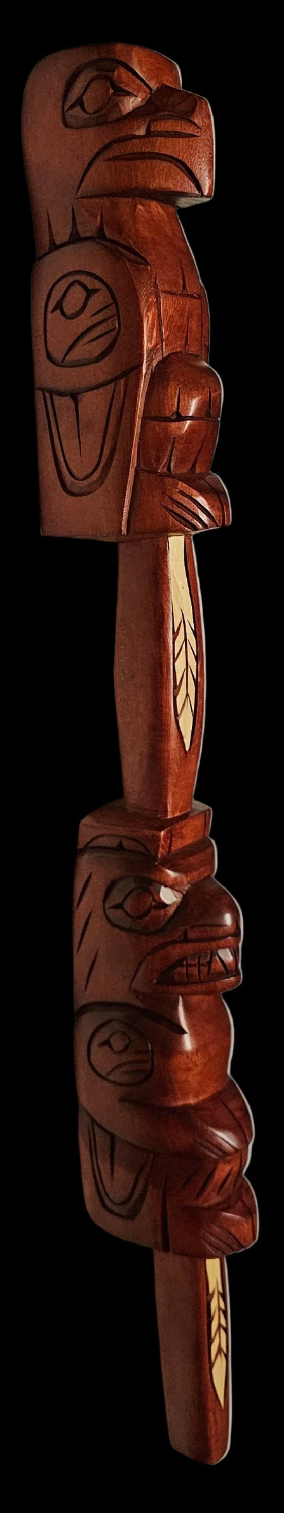 23.5" Eagle & BearTalking Stick by Jim Yelton