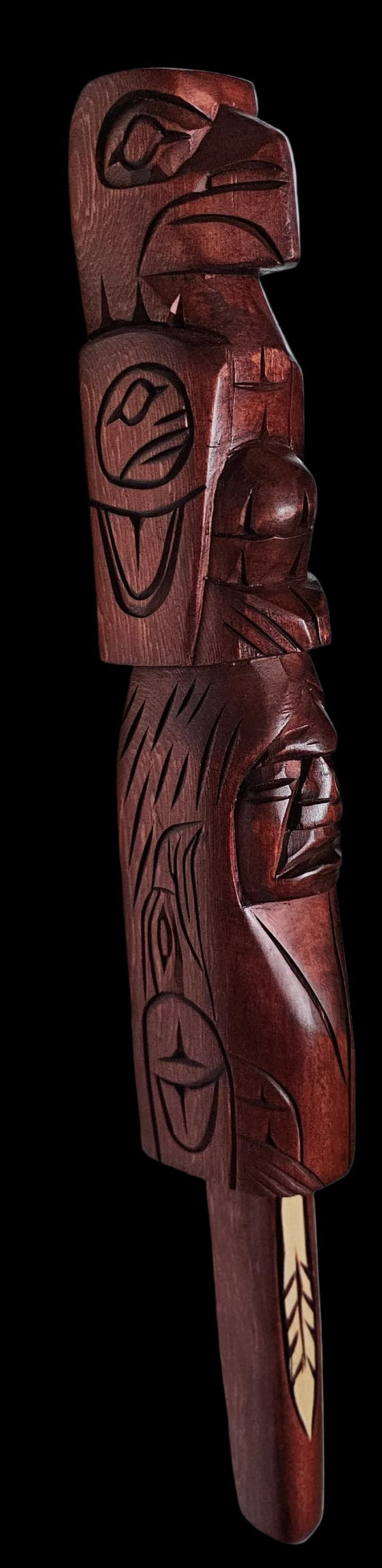 17" Eagle & Chief Talking Stick by Jim Yelton