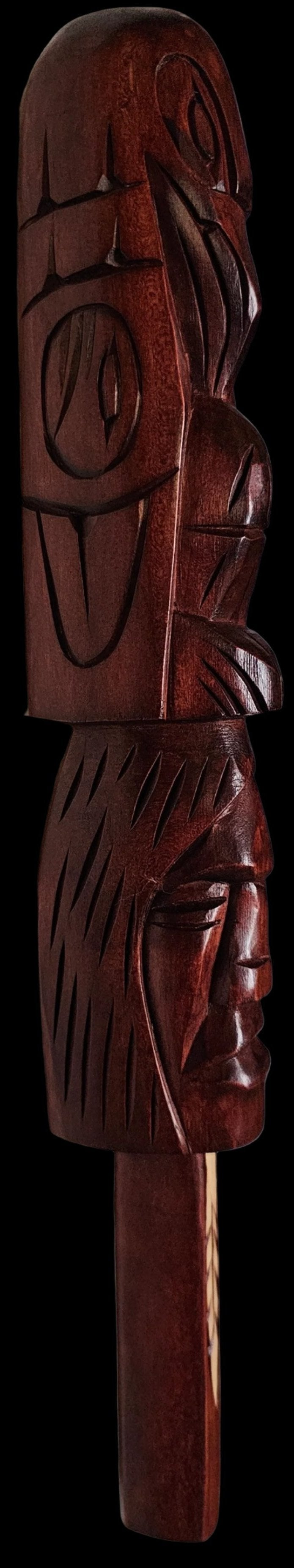 15" Raven & Chief Talking Stick by Jim Yelton