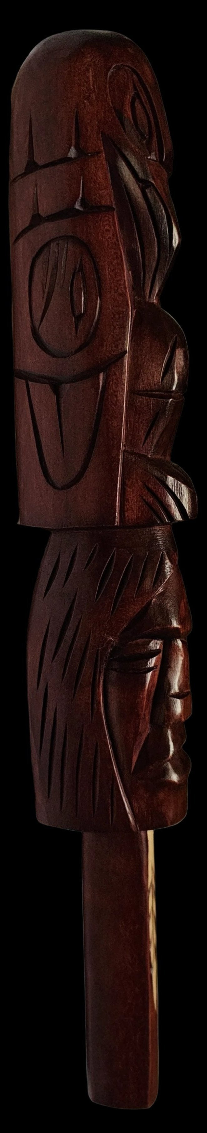 15" Raven & Chief Talking Stick by Jim Yelton