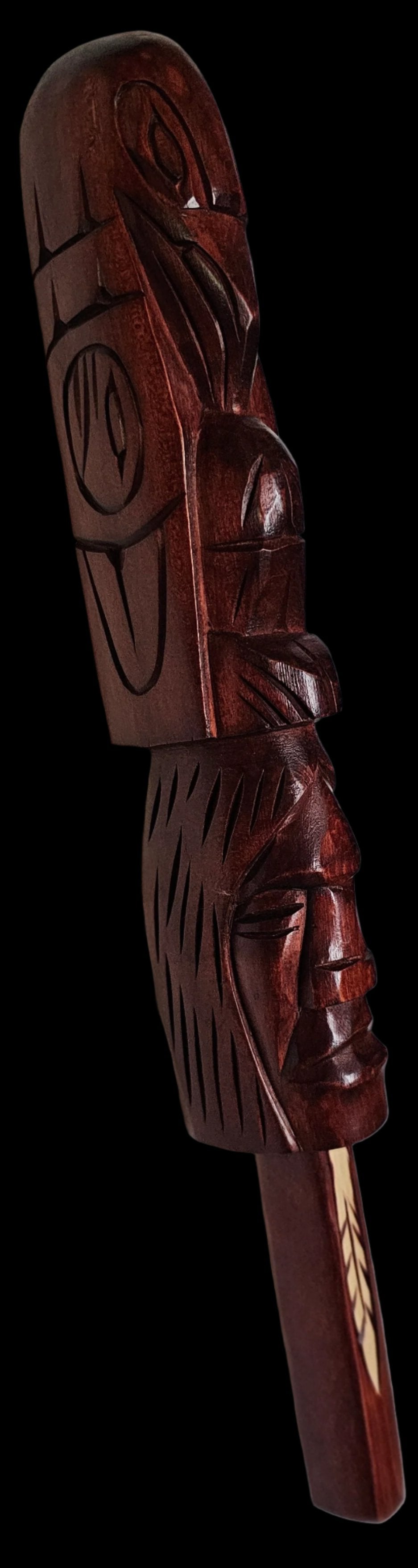 15" Raven & Chief Talking Stick by Jim Yelton