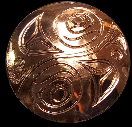 Yin & Yang Salmon Copper Pendant by Paddy Seaweed