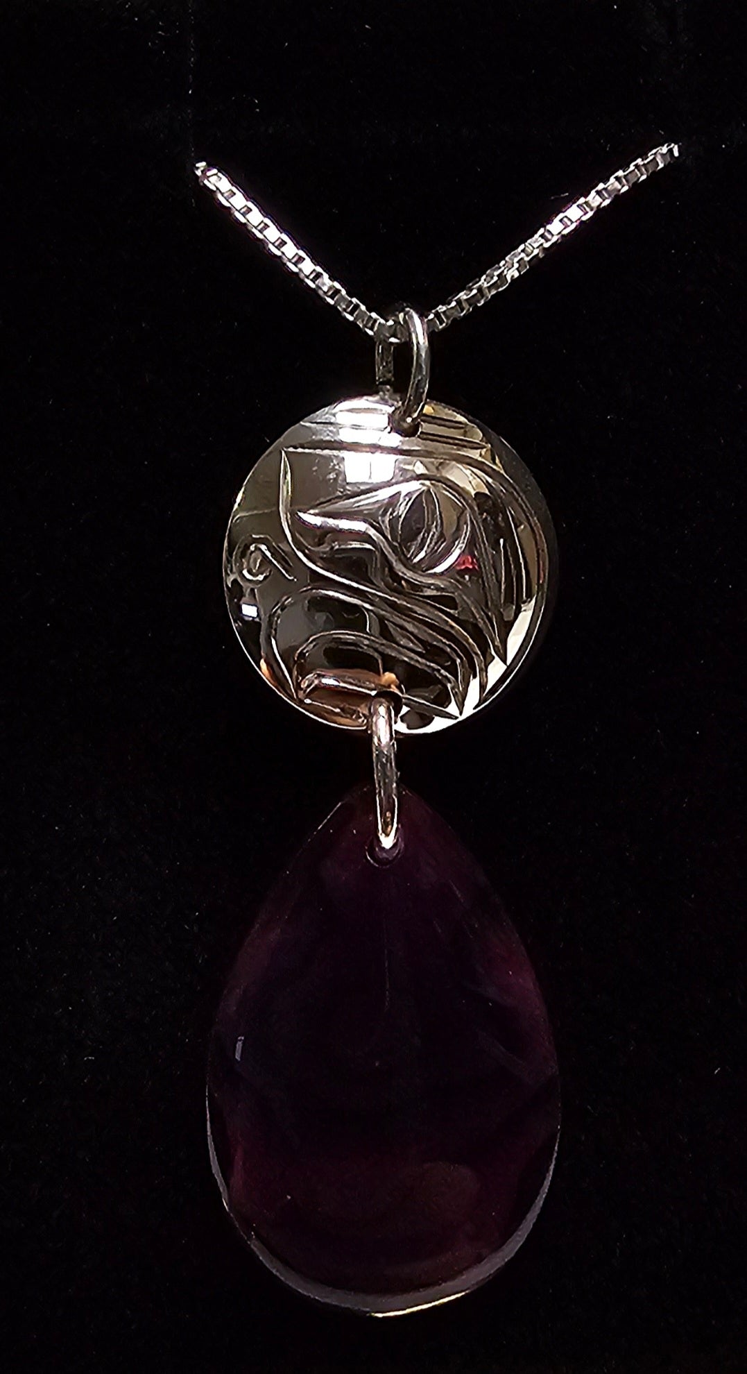 Eagle Purple Abalone Shell Pendant