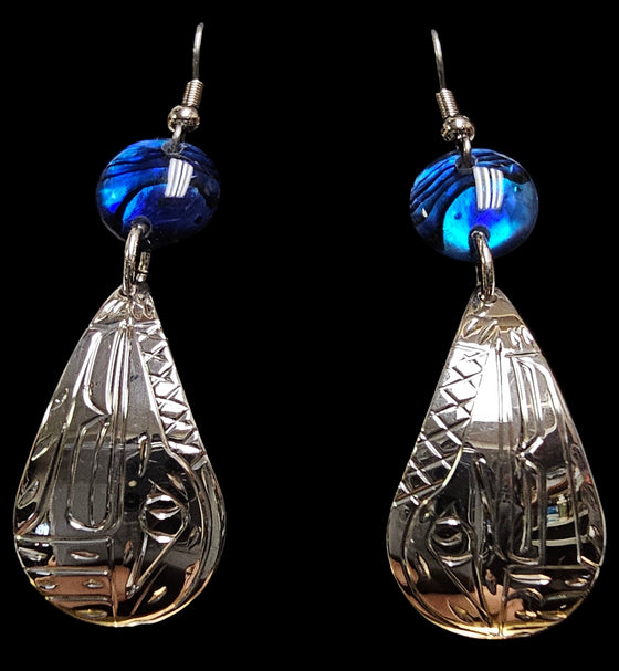 Hummimgbird Tear Drop Blue Abalone shell