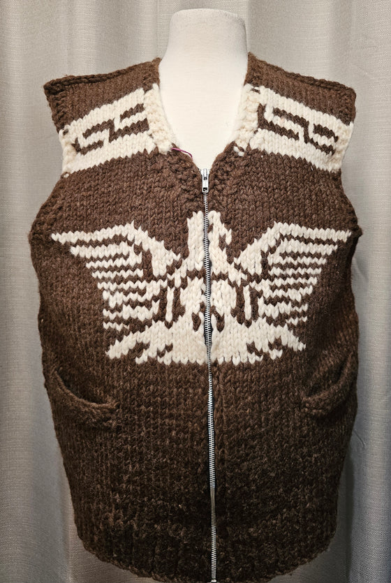 Cowichan Vest Thunderbird Design Size 50