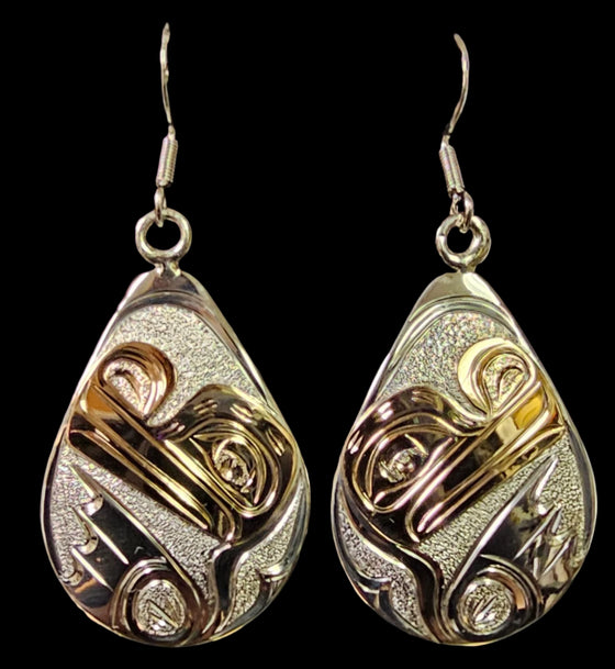 Frog Silver Gold Earrings by Joe descouteax