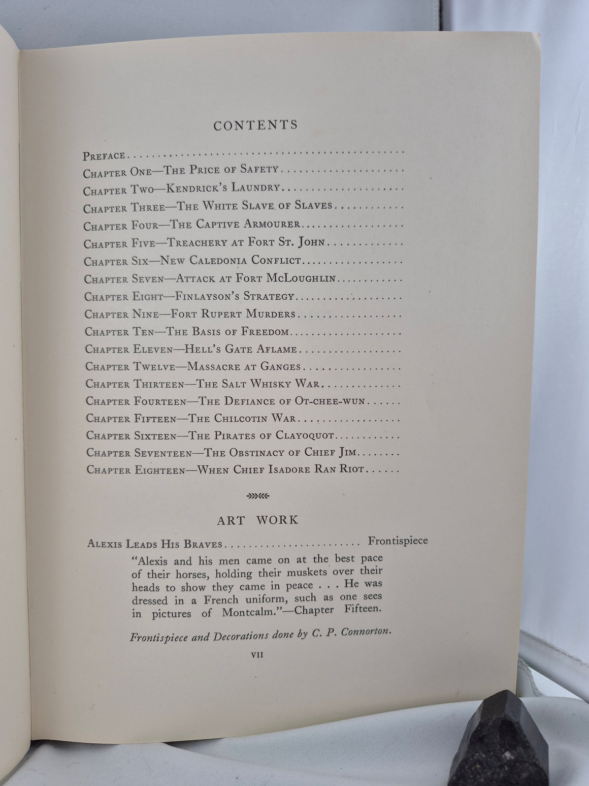 Tales of Conflict - ( 18 historical chapters focusing on early clashes, maritime incidents, and encounters between Indigenous nations and European traders or settlers in pioneer British Columbia)