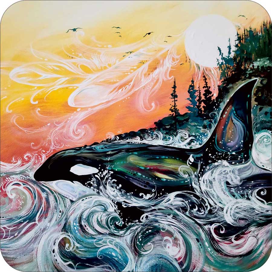 Killer Whale Sunset Coaster