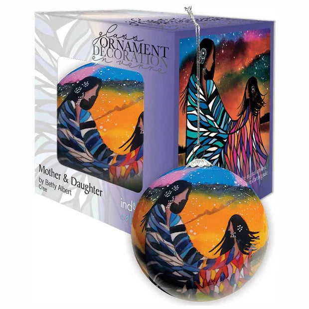 Mother & Daughter Glass Christmas Ornament