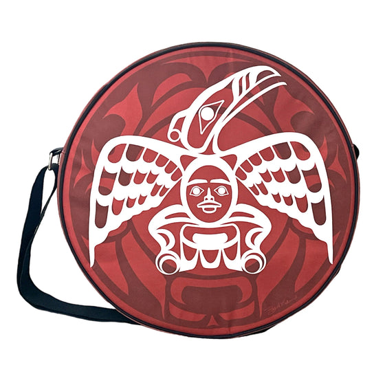White Raven Drum Bag by Roy Henry Vickers 18 x 4 inch
